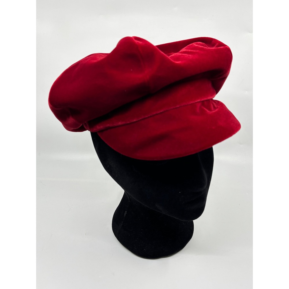 Lillie & Cohoe Red Velvet Newsboy Cap Baker Boy Hat Made in Canada
